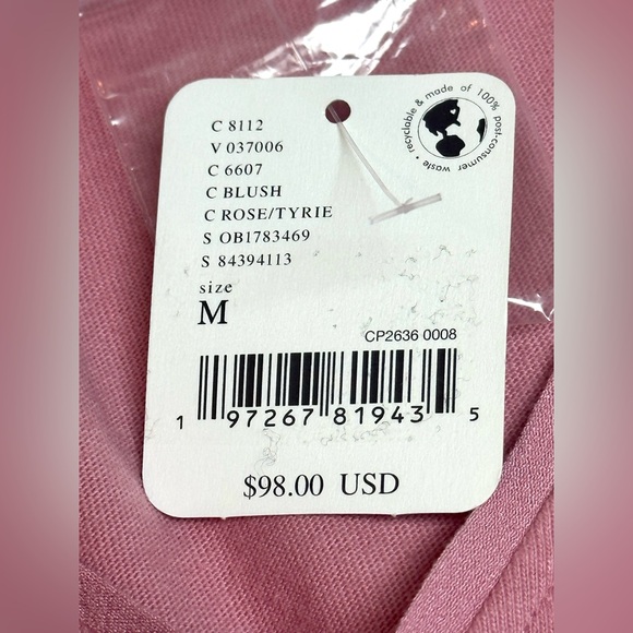 We The Free People Blush Rose V-Neck Crop Long Ballon Sleeve Shirt size M (NWT) - Picture 8 of 15